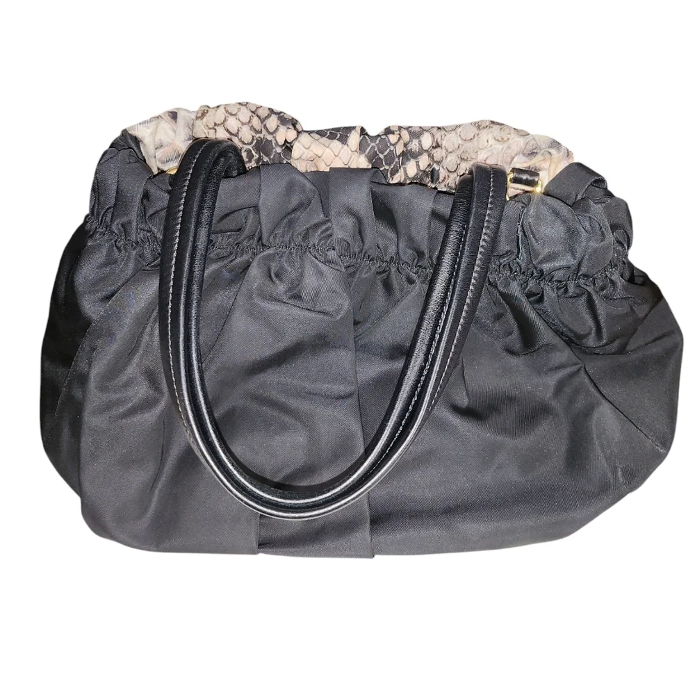 PRADA Python Print Nylon Crossbody Handbag - Picture 6 of 16